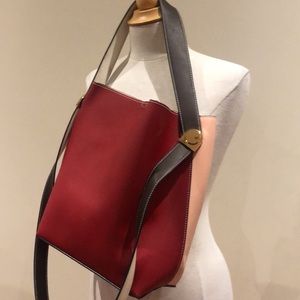 Leather crossbody purse pink/red